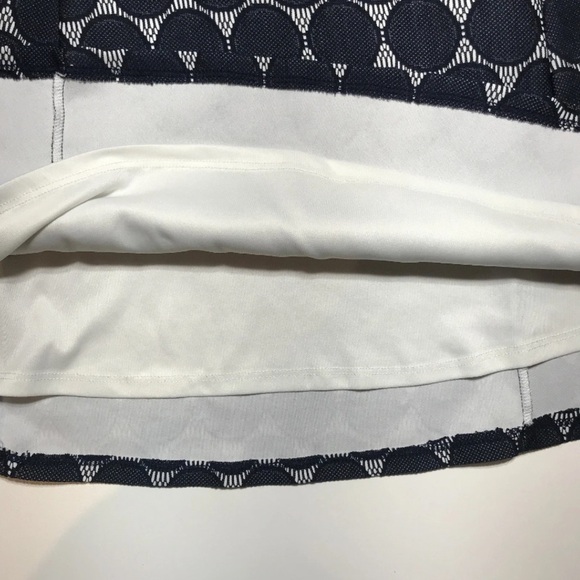 Renee C. Navy and White Circle Pattern A-Line Skirt - Picture 7 of 7